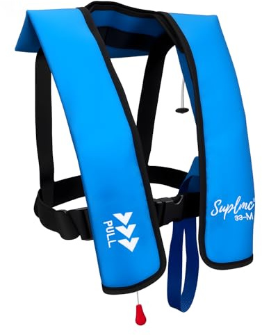 Suplvmc Adult Inflatable Life Jacket/Kayak Buoyancy Vest | Fishing Sailboat PFD Thin Weight Suitable for up to 330 pounds