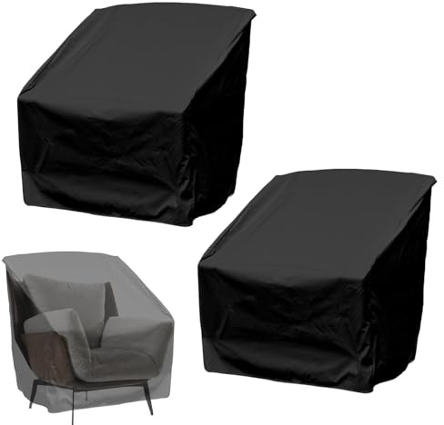 Genérico Cubiertas para Sillas De Exterior - Juego de 2 Fundas Impermeables para Sillones Giratorios - Protector Muebles Resistente UV para Terraza Jardín Playa