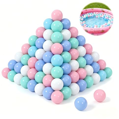 panemy Balles en Plastique Multicolores 50 Pièces sans BPA,5,5 cm,Couleurs Macarons,Boule pour Bébé Balles,Balles de Jeu Colorées pour la Piscine à Balles pour Bébé,la Piscine pour Enfants