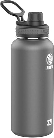 Takeya 50016 Insulated Stainless Steel Water Bottle, Gray
