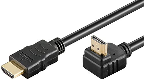 CABLEPELADO Cavo HDMI ad angolo di 90 gradi con contatti dorati, compatibile con PC, PS4, PS5, Xbox, Smart TV - nero, 1 metro