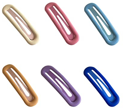 6 Stücke Metall Snap Haarspangen - Kein Schlupf, Große 6,8 cm