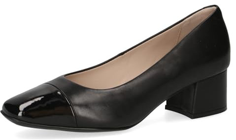 CAPRICE Damen Pumps Kleiner Absatz Elegant, Schwarz (Black Comb), 38 EU