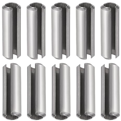 DTGN M8 x 50mm(DxL) Asolato Molla Perno - 10pz - Buono per Casa Macchina Fissaggio - 304 Inossidabile Acciaio Molla Perno Tensione Rullo Perno - Argento