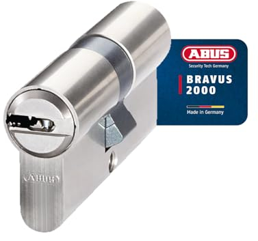 ABUS Türzylinder Bravus.2000 - Sicherheitszylinder mit Wendeschlüssel und technischem Kopierschutz plus Sicherungskarte - 5 Schlüssel inklusive - Made in Germany - Doppelzylinder 28/32