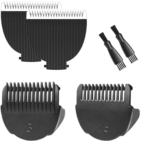 2 Pack Replacement Blades and Protecting Guards for Meridian Trimmer, Compatible with Meridian Body Hair Trimmer(Sage, Onyx, Ocean, Lava), Fit for Meridian Trimmer Blades for Meridian Shaver
