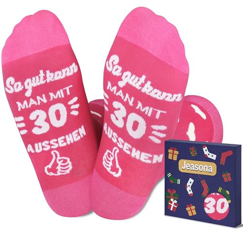Jeasona 30 Geburtstag Frauen Socken 30. Geburtstag Frauen Lustiges Geschenk Sinnvoll Geburtstagsgeschenk für 30 Jährige Personalisiert Geschenke Lustig Witziges