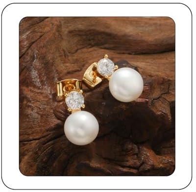 ZHESHY Perlen Ohrringe Silber 925 Stecker Damen Weiß Süßwasserperlen Gold Silber 8MM Ohrstecker Ohrringe mit Perle Creolen Perlenohrringe Hängend Hypoallergene Schmuck Frauen Mädchen Braut Geschenk