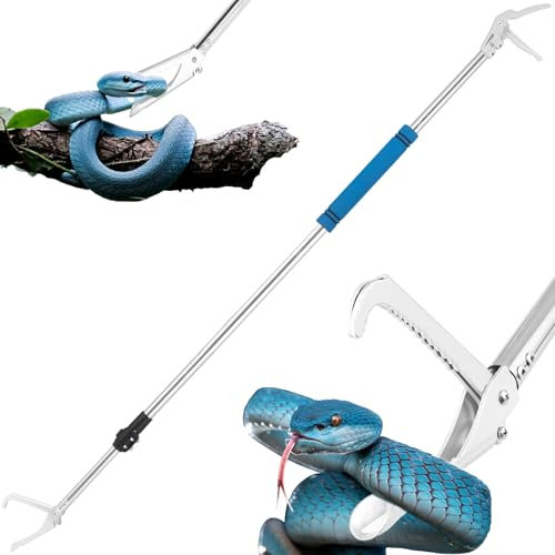 69 Professional Snake Grabber Tools, Snake Catcher Tongs Rattlesnake Copperheads Grabber Keep Spacing Reptile Snake Tools Sponge Handle Wide Jaw Without Harm Move Suit For Chicken Coops Yards Farms
