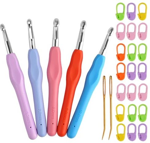 Crochets de Taille 6,5 mm, 7 mm, 8 mm, 9 mm, 10 mm, Crochet Ergonomique