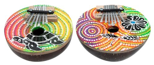 PRETYZOOM Kalimba Daumenklavier 7 Tasten Kleiner Fingerklavier aus Kokosnussschale Leichtes Musikinstrument für Anfänger mit Gebogenem Design und Angenehmer Haptik Zufällige Zufällige Farbe