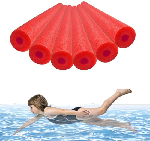 6-Pack Schwimmnudel, 120cm Lange Poolnudel Schaumstoff Mit Loch, Schwimmnudels Hohl Schwimmnudel Für Kinder & Erwachsfene, Schwimmhilfe & Wasserspielzeug Fitness