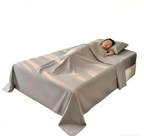 Juego de Sábanas | 100% Poliéster | Juego de Cama Individual para Dormitorio | Suave, Resistente y Fácil de Cuidar (Gris, Cama 150cm-4 Piezas)
