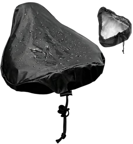 FQAKTB Fundas Impermeables para Asientos de Bicicleta, Funda para Sillín de Bicicleta de Oxford con Elástico, Cubierta Protectora para MTB Ruta y Bicicletas Urbana, Negro