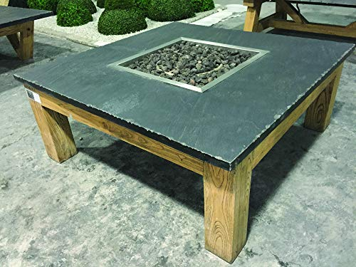 Geukes Feuertisch Pompeji, Gas Terrassenfeuer, Outdoorfeuertisch, 100x100xH43 cm
