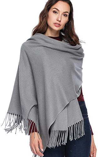 Extra Large Thick Pashmina Shawl Wraps - Wool Soft Winter Warm Scarves Travel Blanket for Women