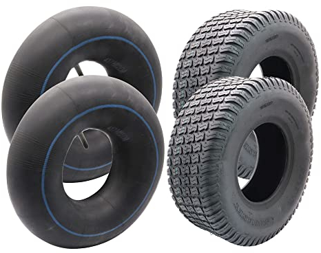 SECURA 2x pneus avec chambre à air 13x5.00-6 compatibles avec diverses tondeuses à gazon autoportées