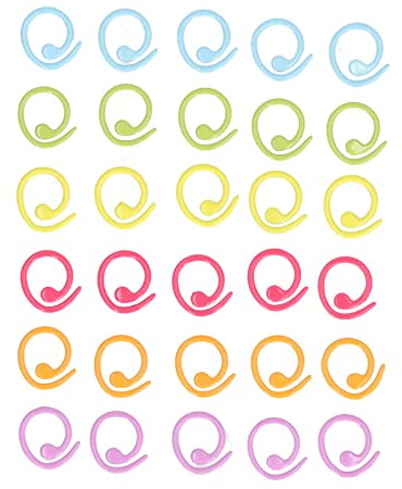 30pcs Knitting Stitch Markers, Colorful Knitting Crochet Markers Knitting Stitch Rings DIY Stitch Marker Ring Small Plastic Crochet Stitch Markers for Knitting Quilting Sewing Craft