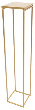 BAOCHADA Gold Vases with Metal Panel for Wedding Centerpiece, Metal Flower Floor Vase 1M Tall Flower Stand for Table Decoration, Metal Column Display Rack Stage Shelf for Home Party Wedding Decor