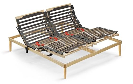 Rete Venus Elettrica Wireless 26 doghe anticigolio, 3 snodi, movimento motorizzato testiera e pediera con telecomando, sospensioni SEBS |MADE IN ITALY-DETRAIBILE 19%| (Matrimoniale (160 x 190))