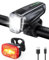 Mohard Fahrradlicht Set, 60Lux Superhelles Fahrradlicht Vorne & Rücklicht, StVZO Zugelassen Fahrrabeleuchtung, IPX5 Wasserdicht Fahradlichterset LED USB Wiederaufladbare für Nachtfahrten/Camping/Helm