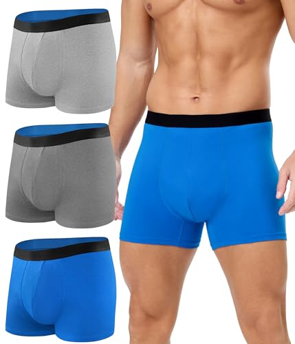 BEENIUBEE Calzoncillos para incontinencia para hombre, 150 ml, absorbentes y lavables, de algodón, calzoncillos reutilizables a prueba de fugas, 3 unidades (multicolor, 2XL)