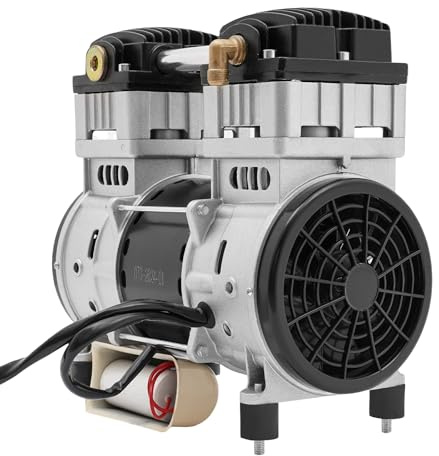 Mermajestic Testa del compressore d'aria 1500 W, 140 l/min, compressore silenzioso, con 2 silenziatori, motore in rame 1380 giri/min, testa della pompa silenziosa, basso rumore per officina garage