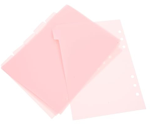 GOOHOCHY Separadores de Páginas A5 con Pestañas Insertables 6 Piezas de Pp Rosa y Diseño Colorido para Organización Rápida para Carpeta de Anillas