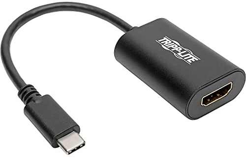 TRIPP LITE USB-C to HDMI Video Adapter Converter, 4K @ 60Hz HD High Definition, Male-to-Female, Thunderbolt 3 Compatible, Black, 6 inches, 3-Year Warranty (U444-06N-HD4K6B)