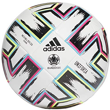 adidas Unisex-Adult Uniforia Ball, White/Black/Signal Green/Bright Cyan, 5