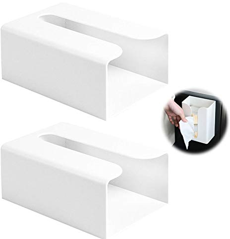 2 Stück Papier Handtuchspender Stehend Wandhalterung Serviettenhalter Müllsäcke Spender Toilettenpapier Spender Ohne Bohren Papierhandtuchhalter aus Kunststoff für Toiletten Küchen Wohnzimmer Weiß