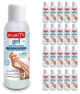 20 Mini-flacons de 100ml - Gel Hydroalcoolique Purity 703 - Sans parfum