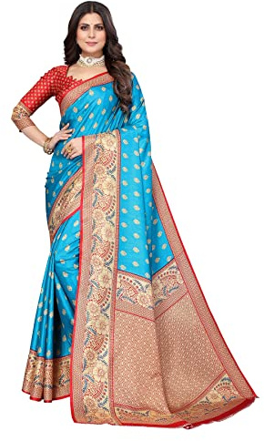 IMTRA FASHION Sari De Seda De Arte Tradicional De Las Mujeres Indias Con Blusa Sin Costuras