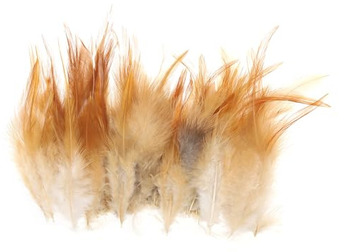 PATIKIL Sadel Hackle Tuppfjäder 10 – 15 cm, 100 st tuppfjädrar lösa Hackle fjädrar för drömfångare örhängen gör-det-själv, fjäderfärg
