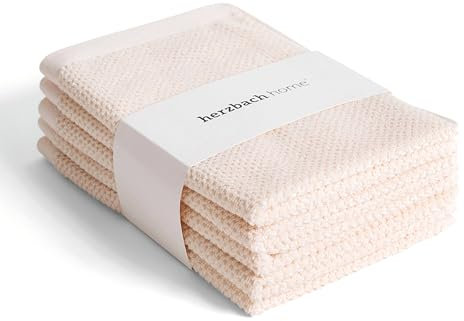 herzbach home - Spa Kollektion - Handtücher Gästehandtücher 30x50 cm 100% Baumwolle (Creme)