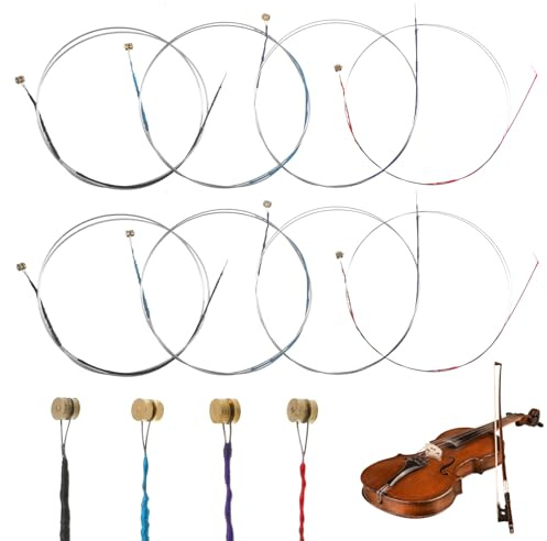 12 PCS Violin Strings Universal Strings Full Set (G-D-A-E) Carbon Steel Violin Replacement with Copper-Plated Ball Compatible with Instruments 4/4 3/4 1/2 1/4 Violins (3 Sets)