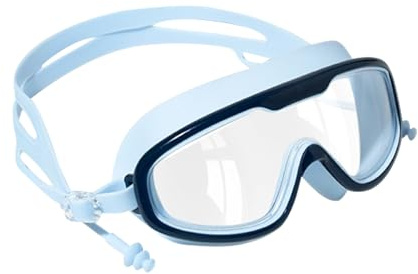 Kinder Schwimmbrille und Mädchen Schwimmausrüstung Brille Wasserdicht und Antibeschlag Großer Rahmen Taucherbrille