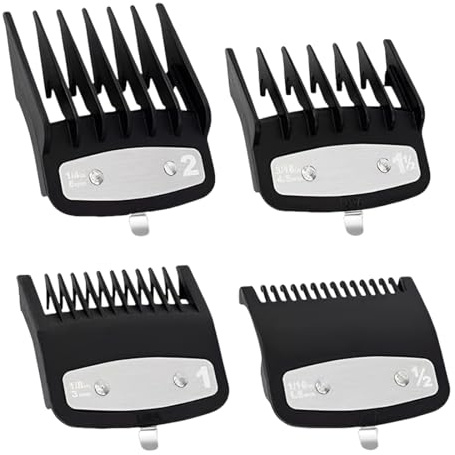 LKJAUOZ 4 cabezales de recortadora, peines deslizantes para máquina de cortar, peine de límite, repuesto para cabezal de corte de pelo, 6 mm, 4,5 mm, 3 mm y 1,5 mm para cortapelos estándar para Wahl