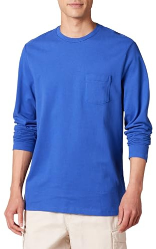 Amazon Essentials Camiseta de Manga Larga de Ajuste Normal Hombre, Azul Brillante, XL