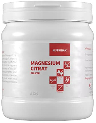 Magnesium Citrat Pulver | 500g | vegan, ohne Füll- und Zusatzstoffe | Magnesiumcitrat | Trimagnesiumdicitrat | Für 6 Monate