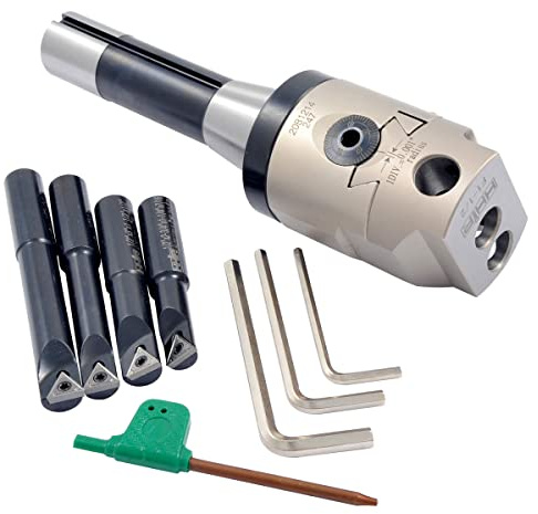 HHIP 1001-0201 indexerbar verktygsuppsättning, 2 mm borrhuvud, R8 skaft, 4 borrstänger