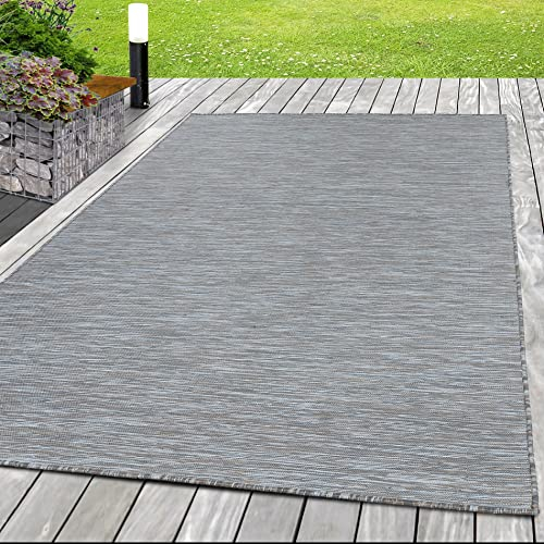SIMPEX Outdoor Teppich, Unicolor - Einfarbig, Teppich Taupe, 120 x 170 cm, Teppich modernen Stil, Küche, Balkon, Terrasse, Garten, Picknick