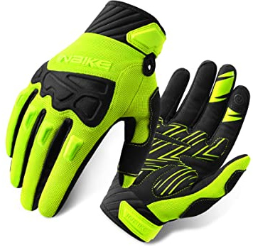 INBIKE Guanti MTB Guanti da Ciclismo in 5mm Eva Touchscreen Antiurto Antiscivolo Bici da Strada Moutain Bike per Uomo e Donna(Verde,S)