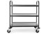 HENDI Servierwagen, für Geschirr, Küchenwagen, mit 4 Lenkrollen-2 Davon gebremst, 3 Regalböden, Max. Traglast pro Boden 50kg, 905x585x(H) 945mm, Blech 830x510mm, Edelstahl, Mattschwarz