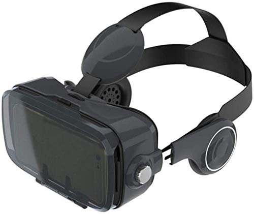 LAHappy VR-headset, Virtual Reality glasögon med 112 graders FOV, inbyggda justerbara hörlurar, universella 3D VR-glasögon för 3D-filmer och spel kompatibla med iPhone och Android-telefon, svart