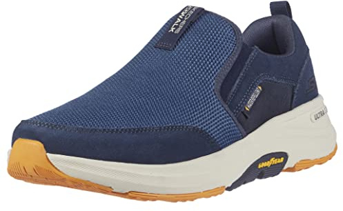 Skechers Go Walk Outdoor - Zapatos Deportivos de Senderismo para Mujer con Espuma viscoelástica refrigerada por Aire, Azul Marino/Amarillo, 10.5