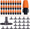 Hydrogarden 50 Stück Micro Spray Bewässerungstropfer mit einstellbarem Durchfluss, Verstellbarer Sprinkler für den Garten, Tropfbewässerung, Mister Heads mit 3 T-Stücken