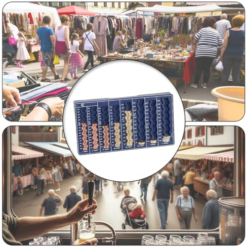 PEARL Münzen Zählbrett: Euro-Münzbrett für alle Euro- und Cent-Münzen Versandrückläufer (Münzbrett Münzsortierer, Einzel, Organizer)