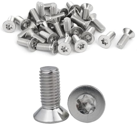 ORTAVA 20 Stück Senkkopfschrauben M4 x 10 mm, M4 Senkkopfschrauben Torx Edelstahl 304, Senkkopfschraube mit Innensechsrund/Torx (ISR/TX) nach Norm ISO 14581 / DIN 965, für Maschinen, Geräte und Möbel