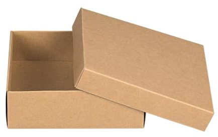 Faltschachtel 10,4 x 10,4 x 5,0 cm, Braun, Deckel, Kraftkarton - 10er Set
